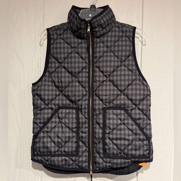 J. Crew Jackets & Blazers - J. Crew Black and Gray Checkered Quilted Vest
